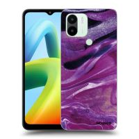 Silikónový čierny obal pre Xiaomi Redmi A1 - Purple glitter