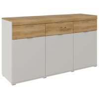 Dieter Knoll KOMODA, dub, barvy dubu, světle šedá, 151/88/47 cm