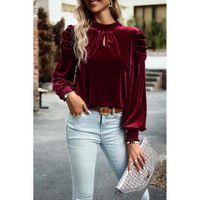 Bluse Aus Samtimitat, Rot