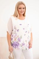 Bluzka damska plus size z kwiatowym wzorem