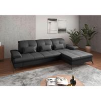Sit & More ROHOVÁ SEDAČKA, textil, koža, čierna