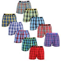 10PACK pánské trenky Styx sportovní guma vícebarevné (10B103140) S