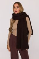 Made Of Emotion Woman's Long scarf made of soft, ribbed-knit yarn - brown