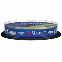 Verbatim CD-RW, 43480, SERL Scratch Resistant, 10-pack, 700MB, 12x, 80min., 12cm, bez možnosti potisku, cake box, pro archivaci da