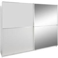 MID.YOU SKRIŇA S POSUVNÝMI DVERAMI, biela, 180/198/64 cm