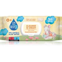 GoWipes Cleanse & Cream Sweet Almond Milk нежни мокри кърпички за бебета с алое вера 0+ 50 бр.