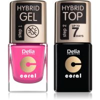 Delia Cosmetics Coral Nail Enamel Hybrid Gel set pentru femei odstín 22