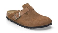 Birkenstock Boston Suede Embossed Narrow Fit Unisex - Sandály Birkenstock - Hnědá - 1028298-8 - Size: 8