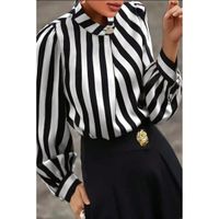 Elegantna Bluza S Prugastim Printom, Bijelo/Crna