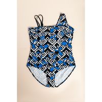 Plus Size Badeanzug, Weiß