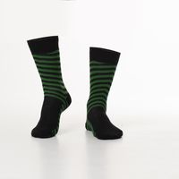 Black and green men's striped socks