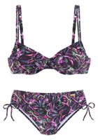 LASCANA Bikini  tamno zelena / ljubičasta / roza / crna