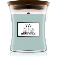 Woodwick Magnolia Birch mirisna svijeća s drvenim fitiljem 275 g