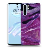 Silikónový čierny obal pre Huawei P30 Pro - Purple glitter