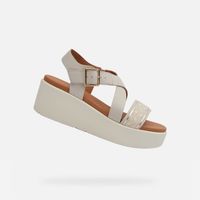 Cream women's sandals Geox Xand 2.2S - Women's
