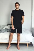 Trendyol Black Regular Fit Short Pajamas Set