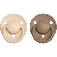 BIBS De Lux Natural Rubber Size 2: 6+ months duda Vanilla / Dark Oak 2 kos