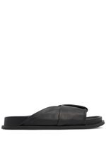 25mm Fold Detail Leather Slide Sandals