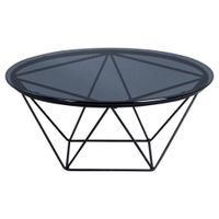 Boxxx KONFERENČNÝ STOLÍK, sivá, čierna, kov, sklo, 70/70/30 cm