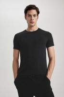 DEFACTO Premium Slim Fit Crew Neck Short Sleeve Modal Top