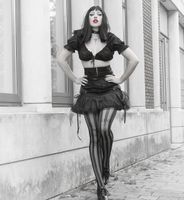 Strumpfhose PAMELA MANN - Solid Sheer Stripe - schwarz 36-42