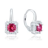 Olivie Strieborné náušnice RED 4854