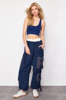 Trendyol Navy Blue Regular Waist Jogger Jeans s cargo kapsou