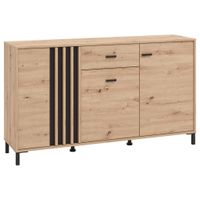 Hom`in ŠIROKÁ KOMODA, černá, dub artisan, 157/90/40 cm