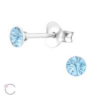 Olivie Strieborné náušnice so Swarovski kryštálom AQUA 2423