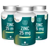Essentials Zink 25 mg 3er Pack (90 Kapseln). 25 mg Zink-Bisglycinat-Chelat hochdosiert. Vegan. GMO-frei. Hergestellt in der EU | Sensilab