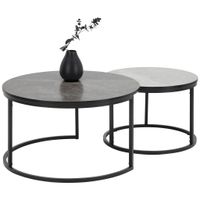 Ti'me SADA KONFERENČNÝCH STOLÍKOV, svetlosivá, tmavosivá, kov, kompozitné drevo, 60-80/60-80/42-45 cm