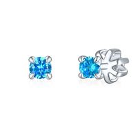Olivie Strieborné 4mm náušnice PIPPI BLUE 7952