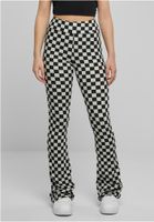 Women's plaid leggings in black/light asphalt cut