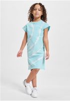 Dye aquablue dress with tie for girls