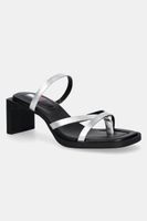 Tommy Jeans papuci de piele THE SOHO SANDAL METALLIC