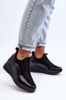 PE1 Női Slip-On Wedge tornacipő, fekete Farro