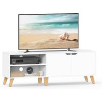 MID.YOU SKRINKA POD TV, biela, svetlohnedá, 140/45/40 cm