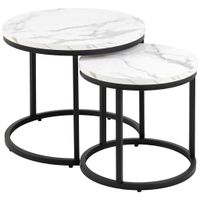 MID.YOU KONFERENČNÝ STOLÍK, čierna, biela, kov, kompozitné drevo, 45/40/45 cm