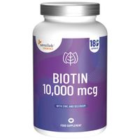 Biotin hochdosiert 10.000 mcg + Zink + Selen. Beauty-Komplex für Haare, Haut & Nägel. 180 vegane Kapseln für 6 Monate | Essentials Sensilab