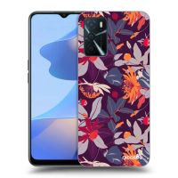 Silikónový čierny obal pre OPPO A16s - Purple Leaf