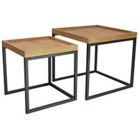 Boxxx SADA KONFERENČNÝCH STOLÍKOV, čierna, divoký dub, drevo, kov, 50/50/48 cm