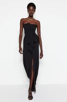 Trendyol Black Woven Long Evening Evening Dress