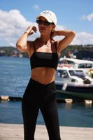 Trendyol Knitted Sports Bra with Black Mid Support/Styling Rope Strap