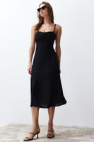 Trendyol Black A-line Midi Strap Woven Dress