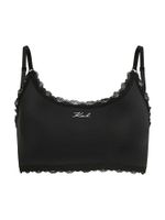 Karl Lagerfeld Potkošulja ' Bralette mit Signature-Spitzenbesatz '  crna