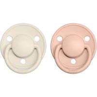 BIBS De Lux Natural Rubber Size 2: 6+ months duda Ivory / Blush 2 kos