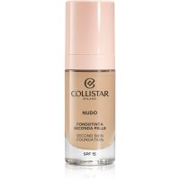 Collistar NUDO Second Skin Foundation SPF 15 posvetlitveni vlažilni tekoči puder z gladilnim učinkom odtenek 2N Beige 30 ml