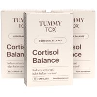 Cortisol Balance (3 cutii) - pastile antistres cu ashwagandha. Fără hormoni și vegane. 3 x 60 de capsule | TummyTox