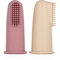 Petite&Mars Take&Match 0m+ Kinderzahnbürste zum Aufstecken auf den Finger + Etui Rose&Sand 2 St.