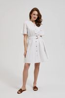 Women's dress MOODO with belt - white